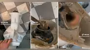 Una plancha de dentadura, el insólito objeto halló un gasfitero dentro de un inodoro