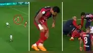 Gianluca Lapadula asustó al Cagliari: el pelotazo en la cara que lo dejó tumbado en la cancha