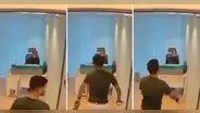 Joven sorprende al chocar contra una puerta de vidrio antes de iniciar entrevista de trabajo
