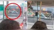 Joven se echa en la parte trasera del bus del Metropolitano y usuarios reaccionan: "Es la zona vip"