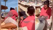 Su jefe le pidió hacer reunión por videollamada durante teletrabajo, pero ella estaba en Ibiza