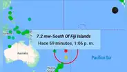 Terremoto de 7.2 sacude islas de Fiji y Tonga: autoridades descartan tsunami