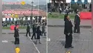 Profesora es viral por su singular forma de desfilar en Cusco: “Está bailando 'Pasito tun tun'”