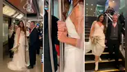 Recién casados van a su fiesta de bodas en tren y usuarios los felicitan: “Ahorro es progreso”