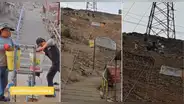 Peruanos transportan material de construcción con teleférico en Villa María del Triunfo: “Nada los detiene”