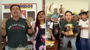 "El gran chef: famosos" llegó a los colegios y Ricardo Rondón fue jurado del concurso entre escolares