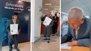 Adulto mayor de 86 años recibe su título universitario y enternece en redes: "Todo un ejemplo"