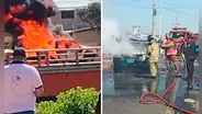 Tumbes: contrabandistas queman patrullero de la Policía durante intervención en Aguas Verdes