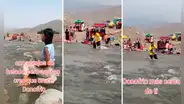 Como Moisés, heladero de D’Onofrio cruza el río con su 'báculo' de madera y se vuelve viral