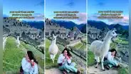 Joven brasileña iba a tomarse foto en Machu Picchu, pero llamas la asustan: "Con permiso, mi cielo"