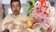 Sebastián Ligarde, recordado galán de novelas mexicanas, preparó ceviche con chifles piuranos