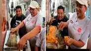Emprendedora peruana prepara tamales XXL y usuarios reaccionan: “Es un tamalón”