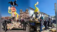 Cusco: “La Descarada”, escultura creada en rechazo a Dina Boluarte, fue desmontada y quemada