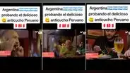 Argentinos prueban anticuchos de Luciano Mazzetti y dicen: "Tiene extraño sabor"
