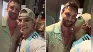 La peculiar reacción de Messi luego de que fan lo besara tras una cena familiar en Miami
