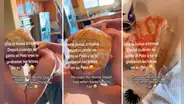 Utiliza bolsa de supermercado para pintarse el pelo, pero las letras se quedan grabadas en su cabeza