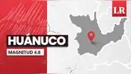 Temblor de magnitud 4.8 se sintió en Huánuco hoy, según IGP
