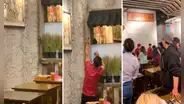 Mesero atrapa una rata que huía por una pared y usuarios bromean: “Se escapa el plato principal”