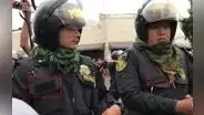'Marcha nacional': policías no usan marbetes reglamentarios impidiendo ser identificados