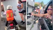 Cobrador sigue en moto a mujer que le debía dinero y escenas generan indignación en usuarios