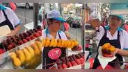 Peruana sorprende al vender picarones de fresa y maíz morado en Gamarra: “Perú es otro level”
