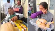 Hizo reto viral en Arequipa y reacción de niño conmovió a miles: "Escogiste a la persona indicada"