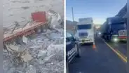 Tráiler cae a barranco tras impactar con otros 2 vehículos en el ingreso de Arequipa