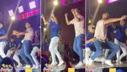 Hermano del vocalista de la agrupación Russkaya se roba el show con sus pasos de baile
