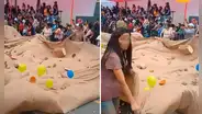 Escolares participan en desfile de Cieneguilla y recrean curiosa inundación: “Ahí viene el huaico”