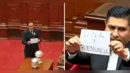 Congresistas Flavio Cruz y Alex Flores vician su voto usando frase "Dina, renuncia" en la cédula