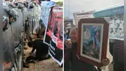 Puno: familiares de asesinados por represión policial se enfrentan a PNP en medio de desfile