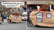 Padres peruanos convierten mototaxi en nave de la Fuerza Aérea para desfile de Fiestas Patrias