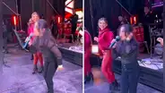 Niña sorprendió a vocalistas de Corazón Serrano durante concierto en Huaraz