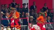 Gran Parada Militar: danzante sube al estrado principal, baila y bromea con autoridades