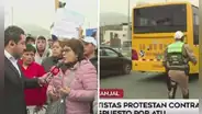 Comas: transportistas protestan en alrededores de estación Naranjal tras cambio de rutas de ATU