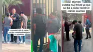 Madre pide llorando que dejen ingresar a su hijo que llegó tarde al examen de la UNI