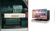 Parece una maleta, pero dentro oculta un Smart TV de 27 pulgadas con batería integrada