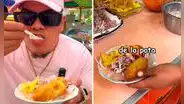 Extranjero se sorprende al probar ceviche de pota en Tumbes: "¿Qué pasó con mi tomate?"