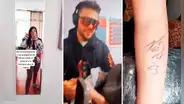 Mexicana se tatúa en el brazo autógrafo de Nicola Porcella: “Cumplí lo prometido”