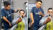 “Ejemplo de superación”: barbero con discapacidad en una de sus manos atiende a clientes en Iquitos