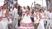 Pareja deslumbra con festejo de su matrimonio al son de 'Valicha' en Cusco: “¡Qué hermoso vestido!”