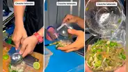 Joven deja en shock al mostrar peculiar ingrediente del ceviche tailandés: “Si abro el táper, se escapan”