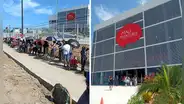 Ciudadanos realizan largas colas a 33 ºC para ingresar a nuevo centro comercial de Iquitos