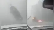 Impactantes imágenes de un tornado que hace volar un carro: 2 personas resultaron heridas