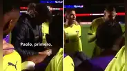 Paolo Guerrero y su eufórica reacción al saber que patearía el primer penal de LDU ante Sao Paulo