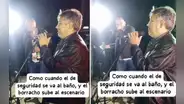 Asistente a concierto subió al escenario y sorprendió a músicos para que lo dejen cantar: “No hay seguridad”