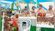 Recién casados asombran con espectacular banquete de bodas en Puno