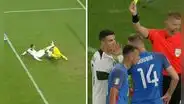 Cristiano Ronaldo pateó el rostro del portero de Eslovaquia y solo se ganó la amarilla