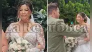 Estrella Torres no pudo contener las lágrimas caminando al altar para darle el 'sí' a Kevin Salas