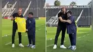 Hernán Barcos fue homenajeado por la selección de Brasil en Matute y recibió un destacado presente